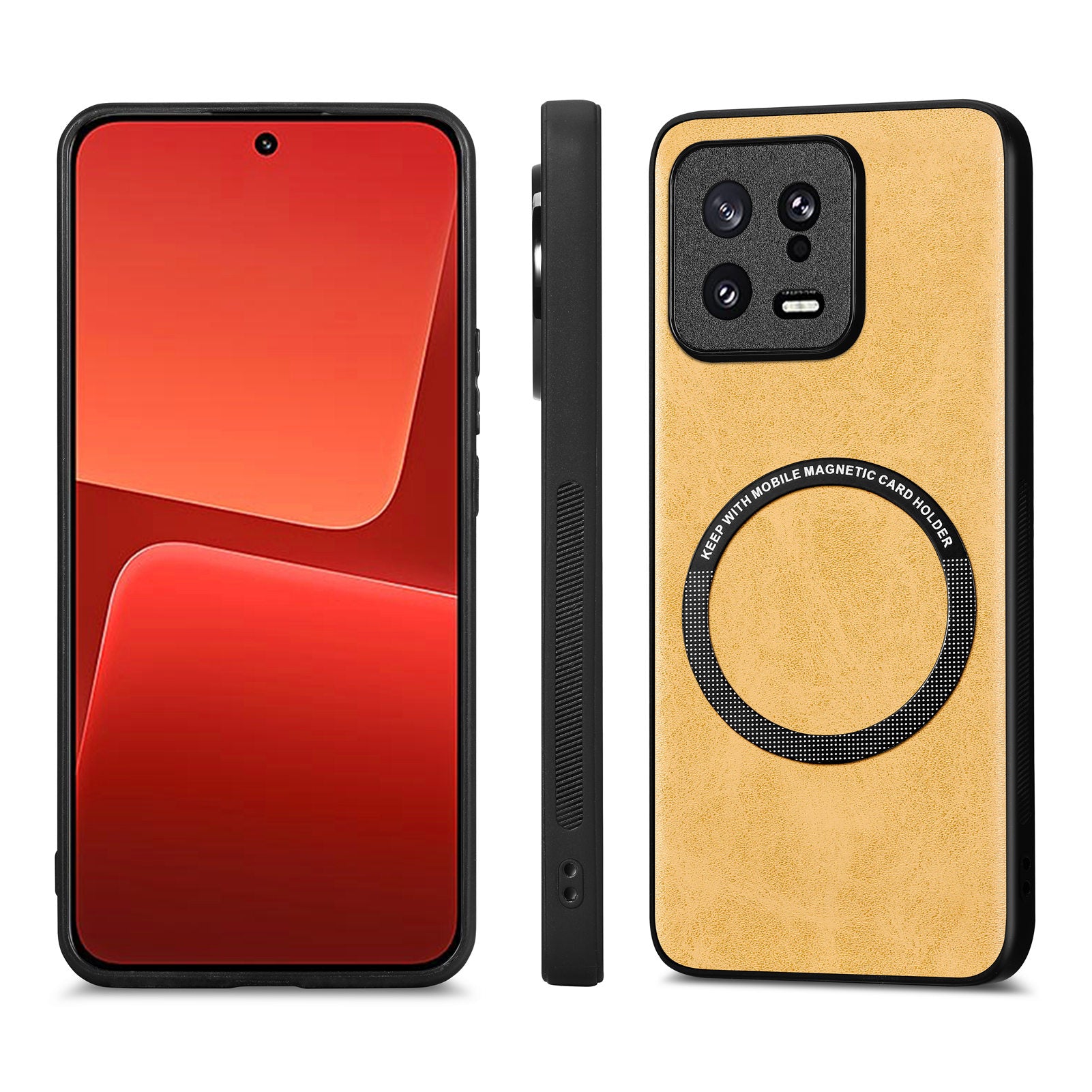 Anti-drop Phone Case Compatible with MagSafe for Xiaomi 13 5G PU Leather Coated PC TPU Cover Anti-drop Phone Case Compatible with MagSafe for Xiaomi 13 5G PU Leather Coated PC TPU Cover